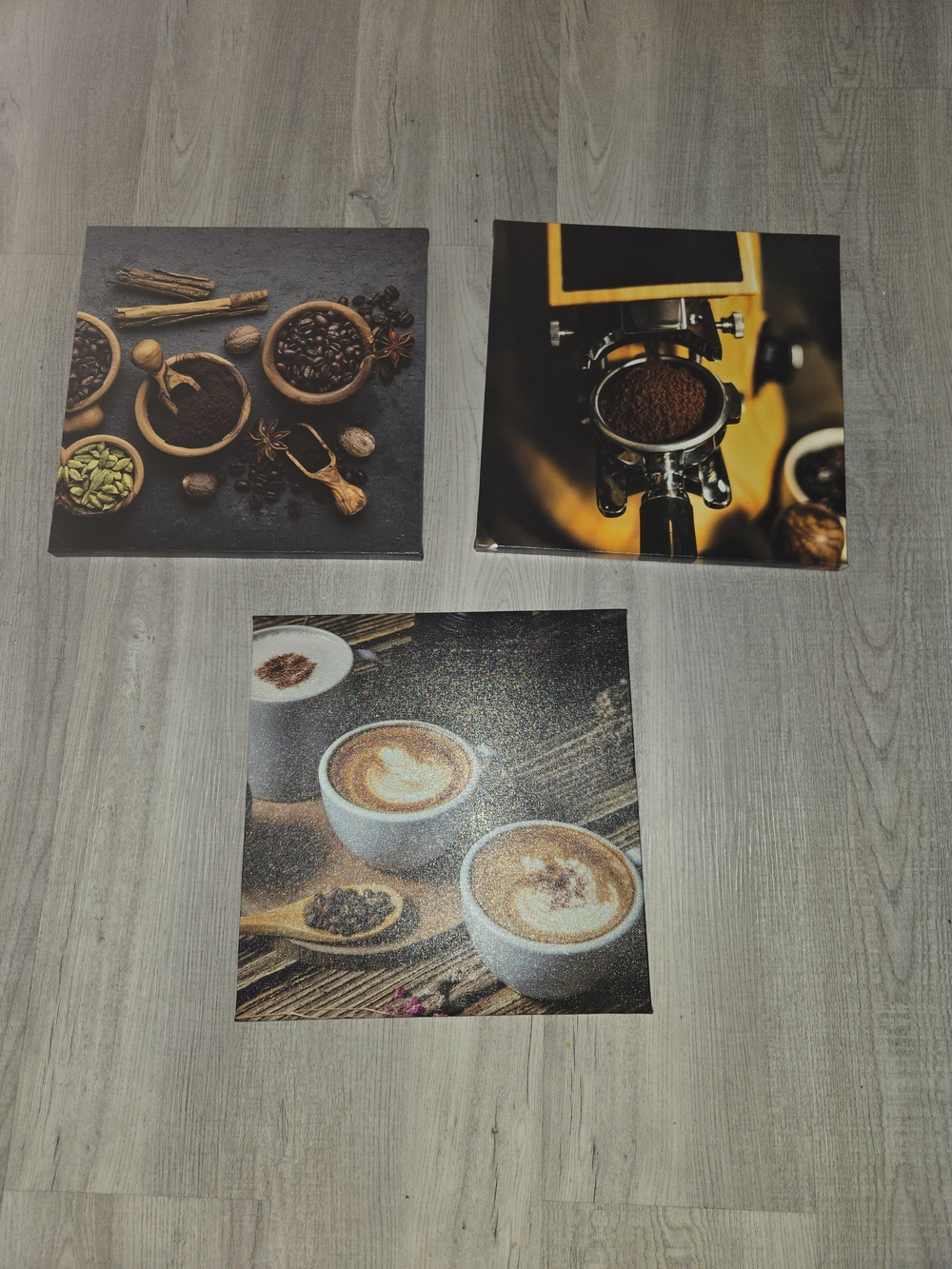 Cafe-Themed Wall Art Set - Brown Coffee Prints